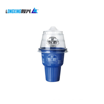 colorful plastic ice cream cone cup with lid